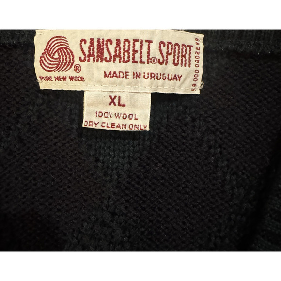 Vintage Sansabelt Sport Wool Sweater Vest Mens XL Green Navy Academia Preppy - Picture 9 of 9